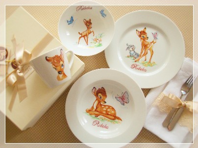 Kézzel festett porcelán, Bambi